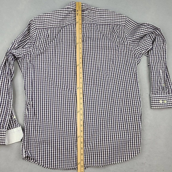 Banana Republic Shirt Men's XL 17-17 1/2 Multicolor Plaid Woven in Italy Fitted - Picture 9 of 10
